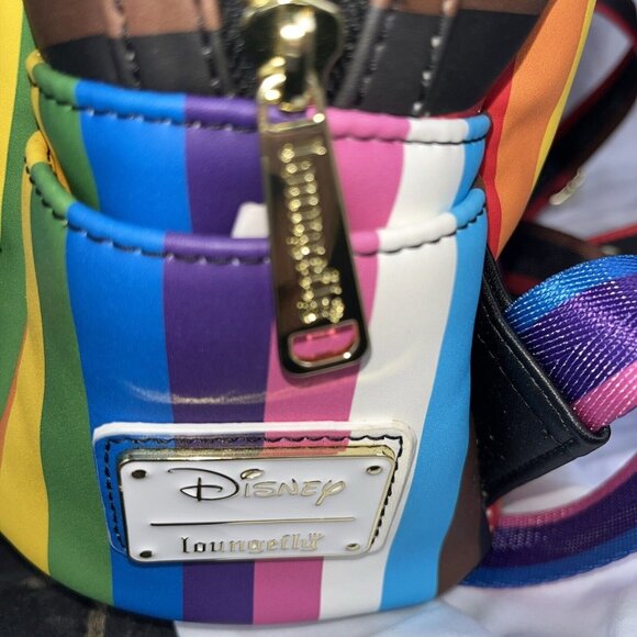 Loungefly Disney Mickey Mouse Pride Rainbow Mini Backpack NWOT - Picture 9 of 16